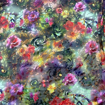 1 m * 1,5 m Elastična cvjetne čipke Mreže Baršun Tkanina Brokat S Sagorijevanja Velur Tkanine Tissu Velour BrûLé za samostalno Šivanje Haljina Cheongsam