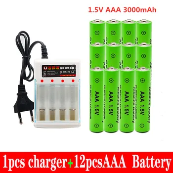 100% Nova baterija AAA 3000 mah Punjiva baterija AAA 1.5 3000 mah Punjiva Nova Alcalinas drummey + punjač