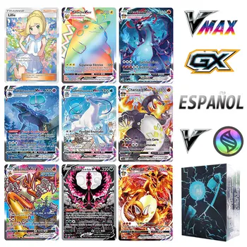 2021 Nove karte Pokémona u igri španjolske TAG TEAM GX VMAX Trener Energetske Holografska Igraće karte Castellano Español Dječja igračka