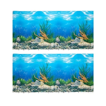 2X Pozadinski papir za akvarij HD 3D sliku trodimenzionalne pozadina za akvarij Pozadina slikarstvo obostrano