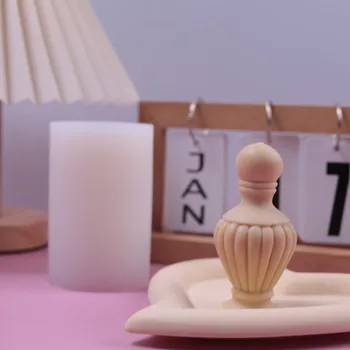 3D Parfum Fles Kaars Mallen Bloem Vaas Aromatherapie Gips Mallen Home Decoratie Zeep Mallen Diy Handgemaakte Siliconen Mal