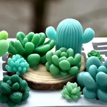 3D Silikonska forma za svijeće, суккулентное biljka, Cvijet sapun, Obrazac za izradu ароматерапевтических svijeće, Kaktus, Oblika aromatičnih svijeća, imitacija obrt