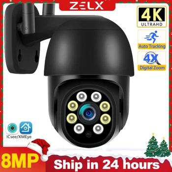 4K WiFi, 8MP Kamera Vanjska 1080P Kamera za Sigurnost Ai Praćenje 5MP, HD video Nadzor CCTV PTZ Dome H. 265 4X Zoom iCSee Alexa P2P