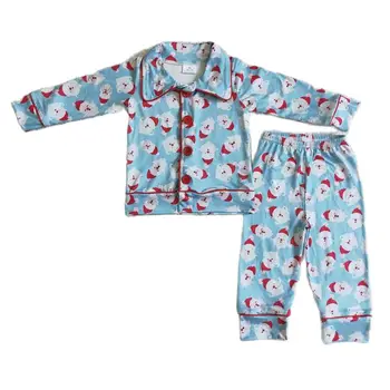 A22-17/BLP0079/BLP0143 prodaja na Veliko dječje odjeće za dječake i djevojčice, božićni komplet bluza sa crveno-plavim hlačama od brbljati s dugim rukavima