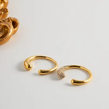 ALLNEWME tanak Bling gorski kristal Šarm prsten za žene 18K zlato, prevučeni čelik s titan nepravilne geometrijske otvoreno podesiv prsten
