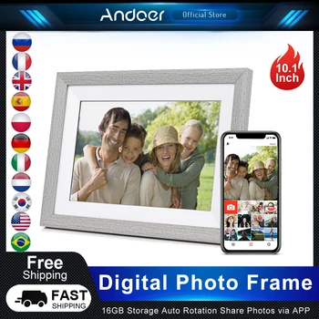 Andoer 10,1-inčni digitalni okvir za slike 16 GB Temeljena na digitalni okvir za slike sa zaslonom osjetljivim na dodir za rođendan, Božićni poklon za prijatelje i obitelj