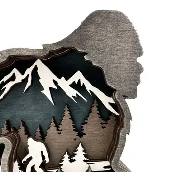 Božićni 3D Divlji Stolni Ukras Od punog Drveta U Prirodnom Stilu, Šuplja Planina, Šuma, Divljak, Dekoracija stola, Proizvoda za dom
