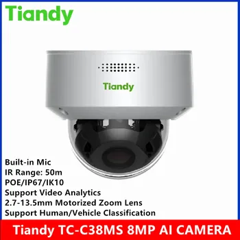 Brand Tiandy TC-C38MS s funkcijom umjetne inteligencije 8-megapikselni 2,7-13,5 mm Motorizirani zoom objektiv s ugrađenim mikrofonom POE IP67 IK10 Starlight IR 50m IP kamera