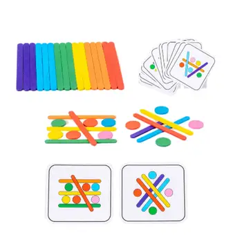 Dječji šareni štapići-zagonetke, pokloni za rođendan, Dodirna igračka, logika igračke Montessori za djecu od 3, 4, 5 godina za stranke u vrtiću