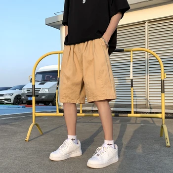 Japanski klasicni kombinezon, kratke hlače, muška uličnu odjeću u stilu hip-hop, izravni Slobodni svakodnevne funkcionalne sportske пятиточечные hlače, muška odjeća