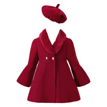 Jesensko-zimsko Vune kaput za djevojčice, Zimsko Ветрозащитное kaput za djevojčice, jakna, Dječje toplo runo monotono gornja odjeća, jakna 자켓