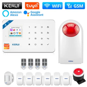 KERUI W181 Alarm WIFI GSM Alarmni sustav Pametan Dom Kit Tuya Smart Support Alexa Senzor pokreta Detektor vrata Senzor IP Kamera