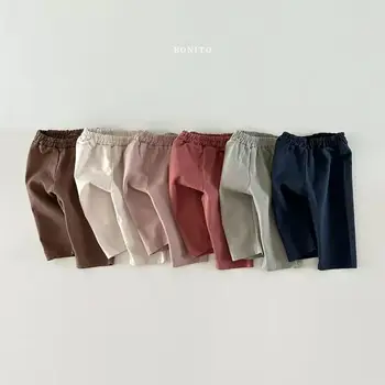Korejski trend hlače za dječake, Proljeće-jesen berba čvrste hlače za djevojčice, prozračna Pamučna dječje hlače 0-4 godina
