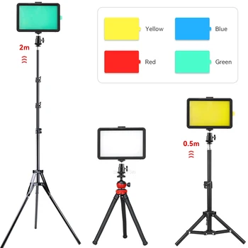 Led Set Za snimanje Video zapisa, Rasvjeta za Fotografije u RGB Filter 3200-5600K s Podesivim Svjetline, Stativ-stalak za snimanje Video zapisa Youbube uživo