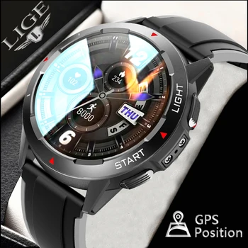 LIGE 2022 GPS Položajne Sportske pametni satovi Muški Monitor zdravlje IP68 Vodootporan Kompas Sat Visinomjer Gospodo Pametni sat Android