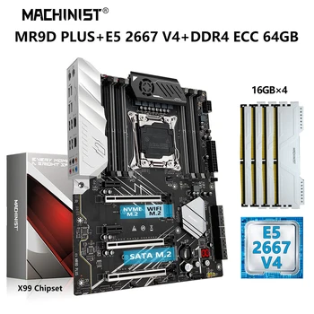 MACHINIST X99 Kit matična ploča za LGA 2011-3 Xeon Kit E5 2667 V4 CPU Procesor 64G = 4 * 16G DDR4 ECC RAM Memorija NVME M. 2 WIFI MR9D PLUS