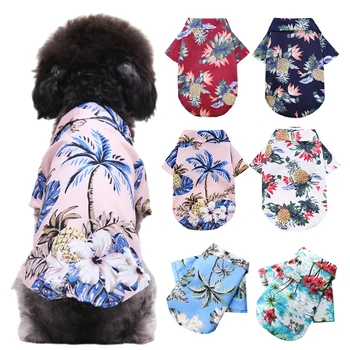 Majice za pse u Havajskoj Plažu stilu, Tanke Prozračne Ljetna Odjeća za Male Pse, Prsluk za Štene, Mačke, Chihuahua, Yorkie, Pudlica