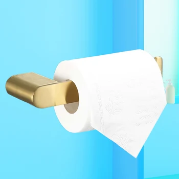 Mat Zlatni Držač za papir Od 304 Nehrđajućeg Čelika Kreativno Crna Pregrada za toaletni papir Kithcen, Polica za ručnike, Montažni držač za toaletne maramice
