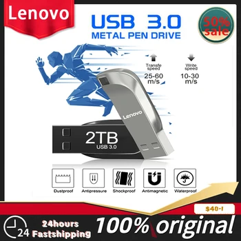 Metalni disk, Lenovo 2 TERABAJTA, 1 TB, 512 GB, Prijenosni Flash drive, high-Speed Sučelje USB 3.0 Type-C, Vodootporan flash disk Memoria Usb