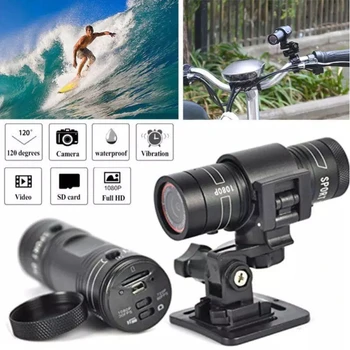 Mini-kamera, Full HD 1080P Vodootporna Sportska kamera na otvorenom, Svjetiljka, video Kamere, Snimači za Biciklizma, Autofokus, Sport DV