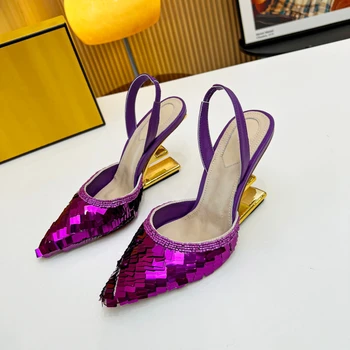 Moderan ženski cipele od prave kože, s oštrim vrhom, Ukusan Sandale za zurke, luksuzne dizajnerske cipele-brod Zapatos Para Mujeres