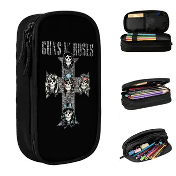 Modni kutija za olovke Guns N Roses u stilu rock-n-roll, pakiranje GNR, ručka za studente, torbe Velikog kapaciteta, Uredski pribor i munje