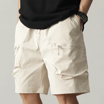 Muške ljetne ulične svakodnevne kratke hlače s više džepova, čvrste hlače-Teretni, Velike dimenzije, Slobodan Klasicni Hlače dužine do koljena, Sportske