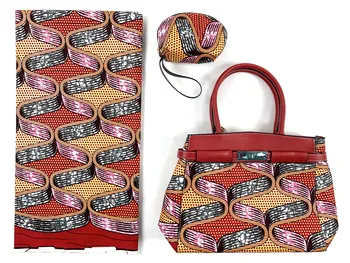 Najpopularniji afrički vosak tkanina u nigerijskom stilu s torbicom ručni rad, set za zurke, afrička ženska torba i vosak tkanina s printevima Y718-1