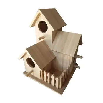 Neobojeni Drvenih Kuća Drvena Kuća Za Bojanje Ptičje Gnijezdo Za Bojanje Mini-Ptica Bird Feeders Za Uređenje Odsjeka Za Diy Svojim Rukama