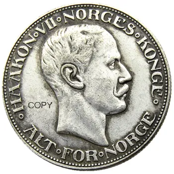Norveška 2 krune - Haakon VII Bilo koji od (1910 1912 1913 1917) 4 KOPIJE kovanica sa srebrnim premazom