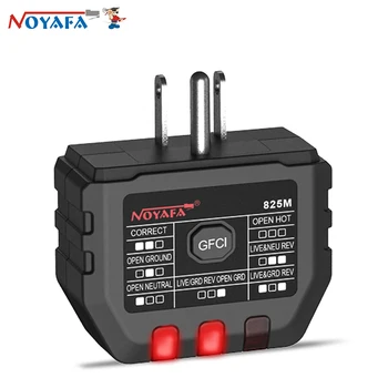 NOYAFA Tester Utičnice GFCI Plug Tester Standardni Američki Detektor Električnih Utičnica sa 7 Vizualnim led zasloni Testovi NF-825M