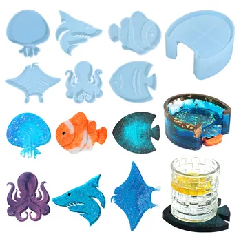 Obrazac iz tar za željeznica broda Ocean Cup URADI sam, UV-epoksidna silikonska forma za pohranu morske ribe, stalak za stol, Ogledalo kristalni mat, oblik