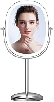 Ogledalo za šminkanje s povećanjem, 1X/7X Up Ogledalo, Punjive Obostrani led Ovalnog Ogledala za šminkanje, 3 Boje s podesivim svjetlinom