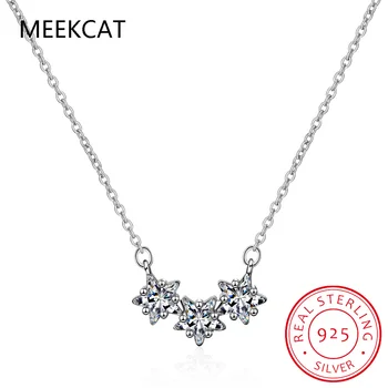 Ogrlica od муассанита sa dijamant-zvijezda od 925 sterling srebra, oponašajući dijamant lanac na vrat za žene, poklon za Valentinovo MSN022