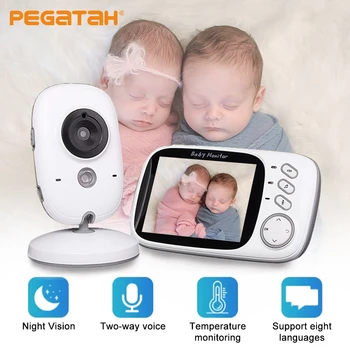 PEGATAH 3,2 inčni baby monitori i Радионяни Bežične Bluetooth 2-Sistemski Audio Razgovor Noćni Vid Dječje Usluga za Praćenje Temperature Usluga