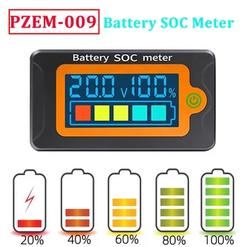 PZEM-009 Vodootporan Tester Kapacitet Baterije SOC Metar Voltmetar Detektor Preostalu razinu napunjenosti Baterije Monitor 12V 24V 36V 48V 72V