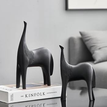 Skandinavski Home Dekor, Kreativno Kip Konja, Jednostavan Dekor za dnevni boravak, Skulptura životinja, Office Desktop Dodaci, Nakit izrađen je od smole, pokloni