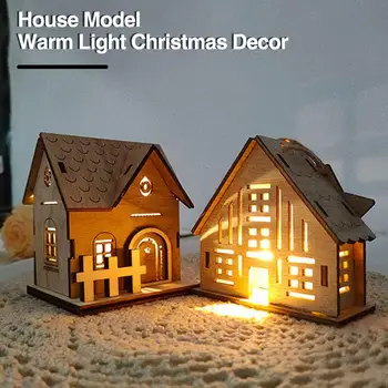 Svečani ukras, Odmor drveni ukrasi za dom, Čvrste Toplo Svjetlo Božićne ukrase za dom, Svečane proslave, Kuća