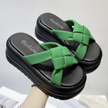 Trendy ženske sandale 2023, Unutarnji plaži, Elegantan ženski Espadrilles, papuče na platformi i petu u korejskom stilu, Gust ljetni dom
