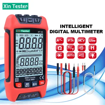 Xin Tester 9999 Apsolutna, digitalni multimetar, Inteligentni automatski raspon, NCV Otpor, Kapacitet, Temperatura tester, ZAISTA, Среднеквадратичный Voltmetar