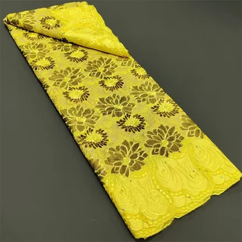 švicarski cvjetne čipke tkanina Lafaya, 5 metara, težak beadwork, afričkih tkanina od 100% pamuka, švicarski veo, popularno čipku u дубайском stilu 1L05071