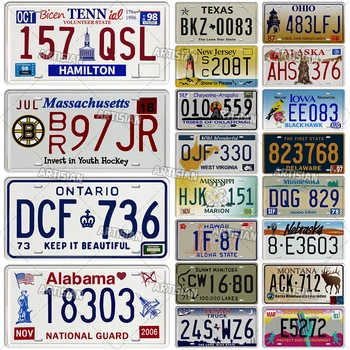 Артисианский Registarskih oznaka američkog grada Vermont, Tennessee, Massachusetts, Havaji, New Mexico, Mississippi, Zapadna Virginia, Saskatchewan, Kanada